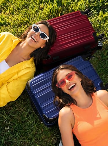 Coolife Luggage, Lightweight and Durable Hardshell, 20 in, wine wind new - color: wine wind new, size: S(20in)