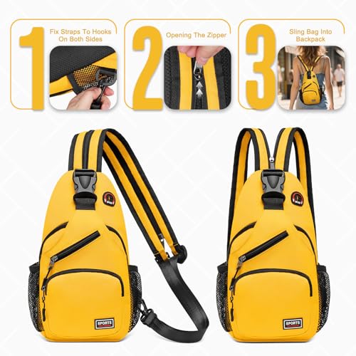 Small Sling Bag with Coin Pocket Fits for 7.9" Tablet, Yellow - color: Yellow, size: Small