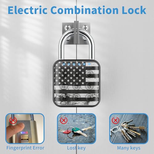 Locker Lock, 6-Digit Keypad Combination Lock for Gym Lockers - color: Black Tactical Flag, size: 1 Pack
