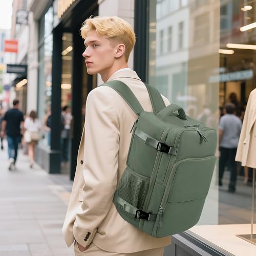 Sinaliy Travel Backpack, TSA Carry on Flight Approved Backpack - color: Army Green, size: X-Large