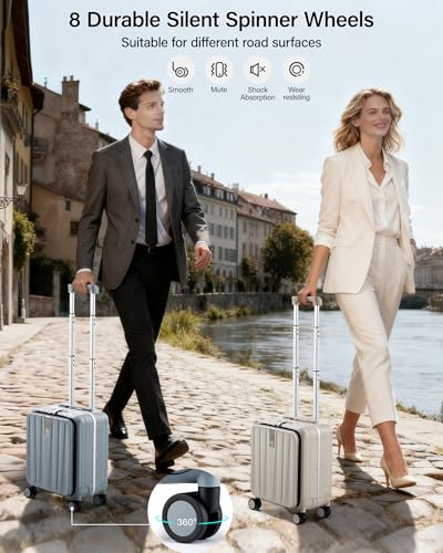 Hanke 16 Inch Small Carry On Luggage, Top Opening Aluminum Frame Suitcase - color: Ivory White, size: 16 Inch