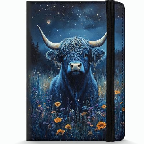 Passport Holder Wallet Cover Case,RFID Blocking Passport Cover,Large Capacity Travel Wallet with Multi Card Slots (Cute Highland Cow) - color: Cute Highland Cow