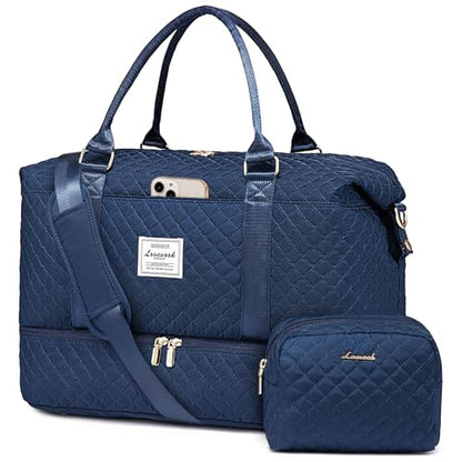LOVEVOOK Travel Duffle Bag,Weekender Bags for Women with Shoe Compartment - color: Blue-a, size: Large-2 Pcs