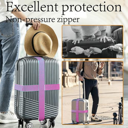2Pcs Polka Dot Luggage Straps Colorful for Suitcases 23.6"-35.4" - color: Polka Dot