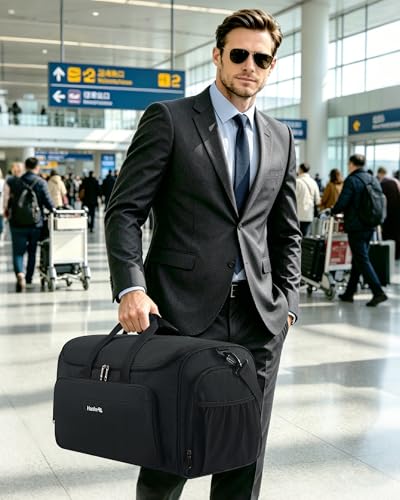 Hanke Garment Bags for Travel, 55L Carry on Convertible Garment Duffle Bag - color: Light Grey