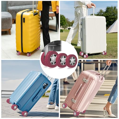 10 Pack Luggage Wheel Covers for 2.09-2.36" Suitcase Spinner Wheels-Red M - color: Red, size: Medium Fit: 2.09- 2.36"