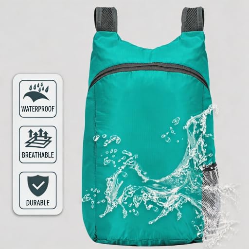 20L Lightweight Foldable Ultralight & Thin Hiking Backpack for Outdoor Travel Camping Cycling - color: Aqua