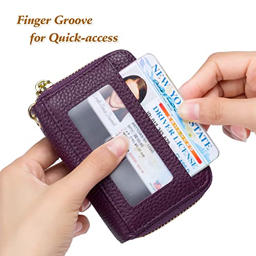 imeetu Rfid Credit Card Holder, Businese Card Case, Wallet for Women Men - color: Pro - Dark purple