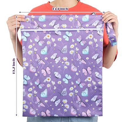 Shappy 2 Pack Wet Dry Bag Travel Laundry Waterproof,Paw - style: Butterfly