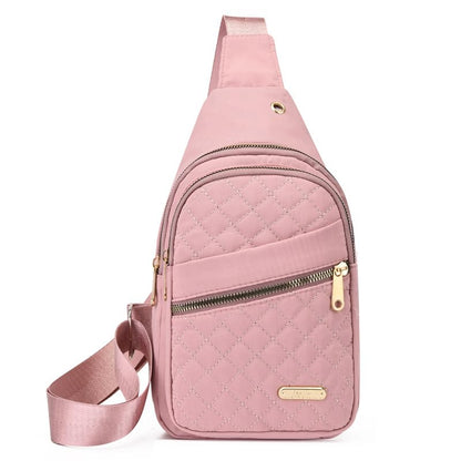 Small Sling Bag For Women Men Fashion Casual Crossbody Sling Backpack Solid Wallet - color: Pink