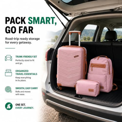 CONCEPTEN Expandable Carry on Luggage 3 Piece Suitcases with Spinner Wheels - color: Champagne Gold, size: 3 Piece