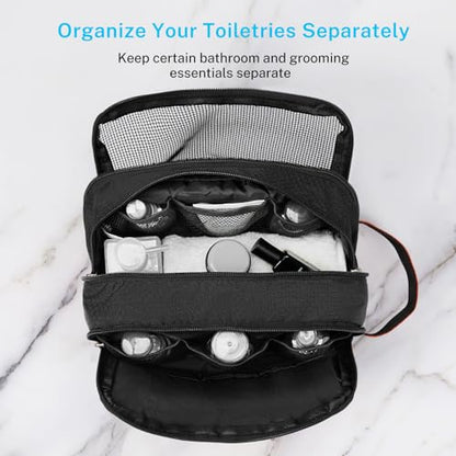 Gonex Travel Toiletry Bag for Men, Water Resistant Dopp Kit for Toiletries - color: Black & Orange
