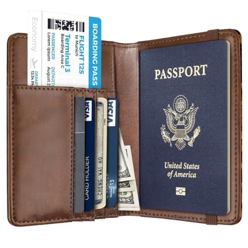 Coco Rossi Passport Holder for Travel Women Slim RFID Passport Cover Wallet - color: Cheetah Print