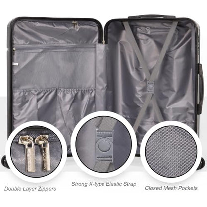 Luggage Sets 3 Piece (20/24/28 inch),PC+ABS Travel Suitcase With Spinner Wheels, Hardside Luggage Sets (Mint Green) - color: Mint Green