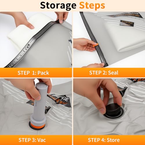 Vacuum Storage Bags, Travel Vacuum Bags with Portable Electric Pump, Space Saver Compression Bags for Travel, Luggage, Suitcase, Vacuum Seal Bags for Clothing, Bedding, Large Items-12 Combo Set