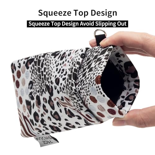 Face Shadow Double Glasses Case Soft Eyeglass Case For Women Men - color: Leopard White