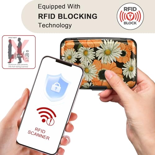 ELFISH RFID Aluminum Wallet Credit Card Protector Case Holder for Men Women - color: Chamomile
