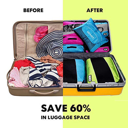 Packing Cubes large Luggage Organizers Bags For Travel Organizing Clothes - color: 8 set - Grey/Blue