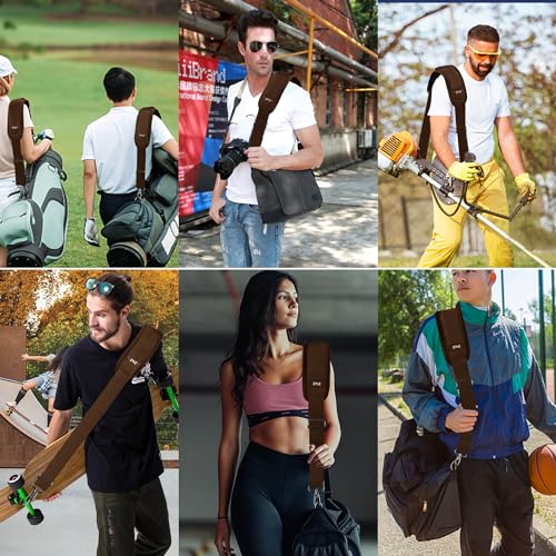 ZINMARK Shoulder Strap 59 inch, Extra-Thick Fixed Cushion Pad and Dual Clasps Universal Replacement Strap for Bags, Camera, Crossbody，Lawn mower Brown - color: Brown