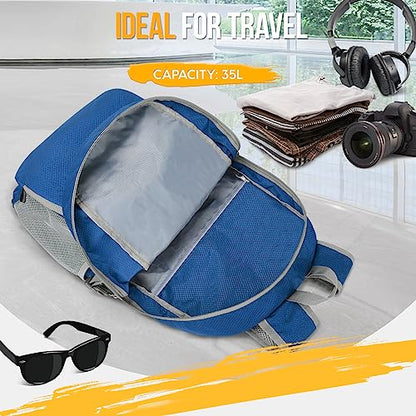 ZOMAKE Lightweight Packable Backpack 35L, Water Resistant Foldable Day Pack - color: B-dark Blue
