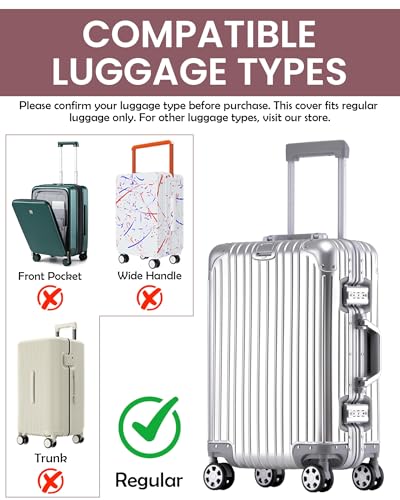 No Disassembly Suitcase Covers for Luggage - Clear PVC Luggage Cover, Transparent Suitcase Protector Cover Fit 19-30 Inch - size: M