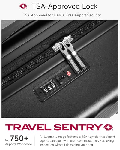 LUGGEX 20 Inch Carry On Luggage 22x14x9 Airline Approved, Pink - color: Pink, size: Carry-On 20-Inch