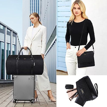 Convertible 2-in-1 Garment Bags for Travel with Waterproof Shoe Compartment - color: C-black Diamond