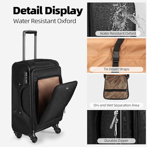Carry on Luggage 28 Inch Softside Suitcases with Wheels, Airline Approved - size: Large