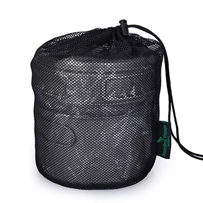 iBasingo 10pcs/lot Black Mesh Bag Nylon Sack Durable Drawstring Net Bag Small Travel Sleeping Bag Stuff Sack Mesh Storage Ditty Bag for Cosmetics Shower Gels Bottle Pot Tennis Golf Ball Tools BVP03 - color: L-10pcs