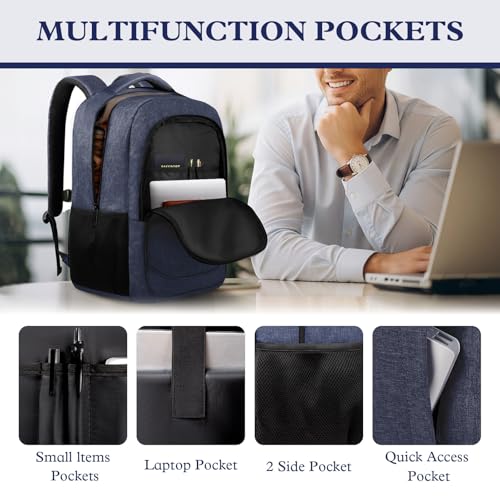 18.4" Large Laptop Backpack, Travel Backpack for Men Women, Blue - color: Blue, size: 18.4 Inch(45L)