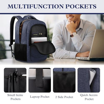 18.4" Large Laptop Backpack, Travel Backpack for Men Women, Blue - color: Blue, size: 18.4 Inch(45L)