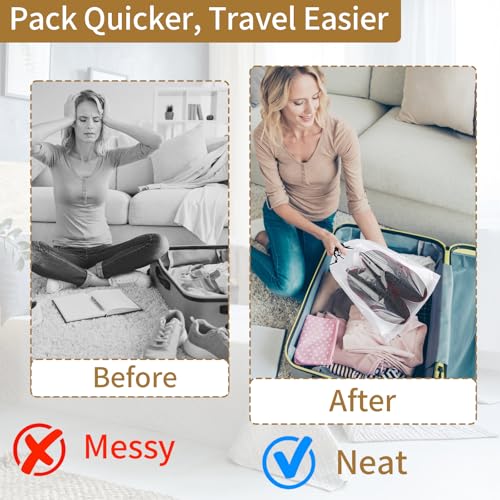 50 Pack Shoe Bags for Travel, Clear Travel Shoe Bags for Packing Waterproof - color: Clear