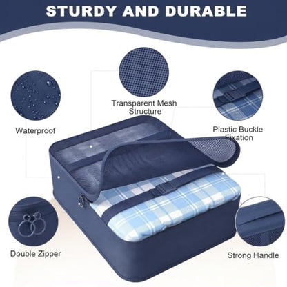 8 Set Packing Cubes for Travel-Navy Blue - color: Navy Blue