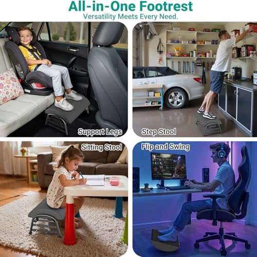 YEASHEIN Adjustable Foot Rest for Under Desk at Work, 6 Positions - Gray - color: Gray