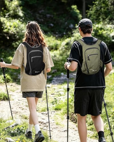 Small Foldable Hiking Backpack for Women Men, 15L Ultralight Collapsible Daypack for Traveling Outdoor Daily, Black - color: Black