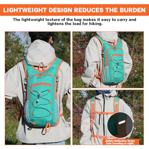 20L Hiking Backpack Lightweight Water-Resistant, Small Packable Foldable Daypack for Travel Men Women (lvse-da) - color: Lvse-da