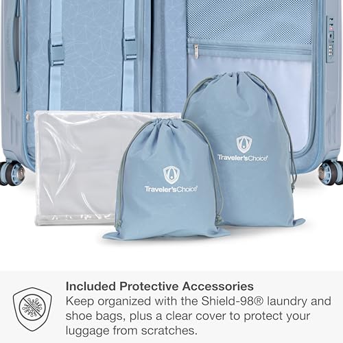 Traveler's Choice Ultimax II Polycarbonate Hardside Luggage with Spinner Wheels, Teal, 29-Inch Large Luggage - color: Teal, size: 29-Inch Large Luggage