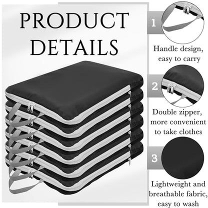Hosuly 6 Pcs Compression Packing Cubes, 17.3 x 12.6'', Black 01 - color: Black 01