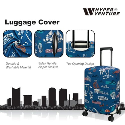 HYPER VENTURE Travel Luggage Cover Suitcase Protector Fits 23-26 Inch, M - color: Hawaii Beach, size: M