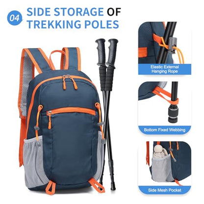 20L Small Hiking Backpack for Women Men Packable Daypack Dark Blue - color: Dark Blue, size: 20L