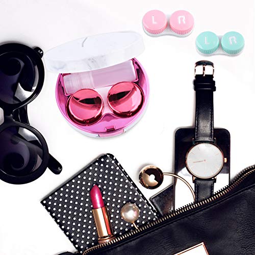cauyuan Cute Contact Lens Case Portable Travel Box - color: D-Rose Red