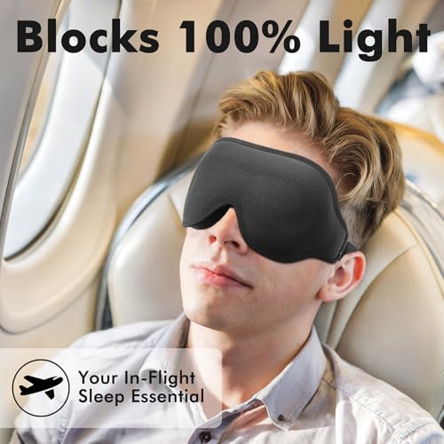 3D Weighted Eye Mask for Lash Extensions, Eye Covers for Sleep - color: Obsidian