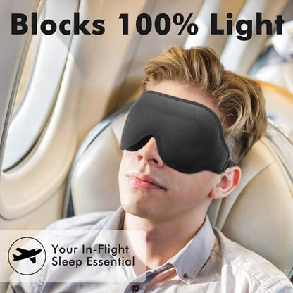 3D Weighted Eye Mask for Lash Extensions, Eye Covers for Sleep - color: Obsidian
