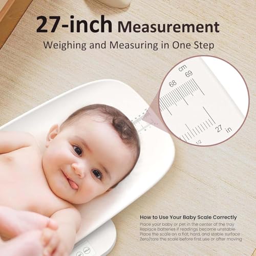 GROWNSY Digital Baby Scale & Pet Scale Up to 330 lbs, White - color: White