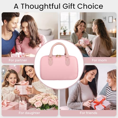HauteHues Travel Makeup Bag for Women Stand Up Cosmetic Toiletry Case, Pink - color: Pink