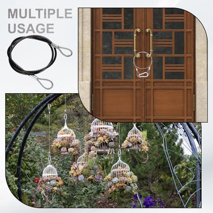 PATIKIL 98" Safety Cable Lock Security Wire Ropes 0.26" Dia Black - size: 98 Inch-Black