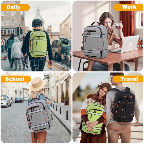 40L Travel Backpack 17.3" Laptop Carry On Duffel Flight Approved - color: Lightgreen