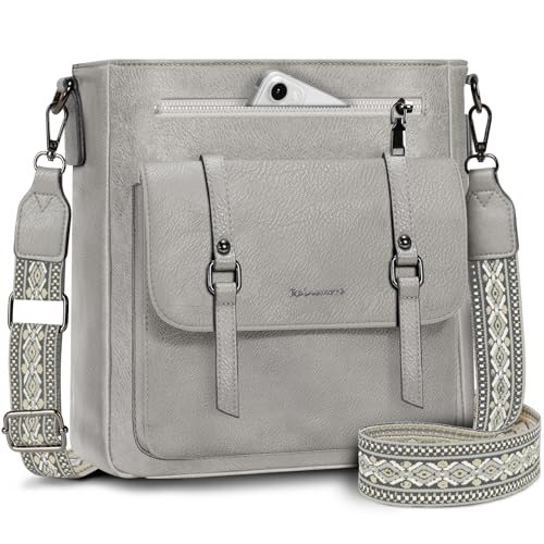 RAINSMORE Crossbody Bag for Women, Waterproof Leather Crossbody Purses - color: Grey