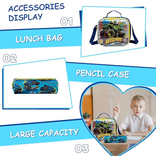 Meetbelify Kids Rolling Backpack with Wheels for Boys Rolling Backpacks with Lunch Box for Elementary School Students 3 in 1 Travel Luggage Suitcase for Boys Age 8-10 - color: Boy 06