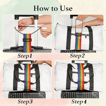 7 Pcs Luggage Connector Straps, Multi Use Strong Adjustable Travel Straps for Multiple Suitcases, Add a Bag Luggage Bungee Connect Straps